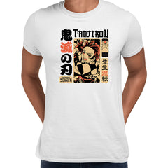 Demon Slayer Tanjiro Vintage White t shirt Manga 