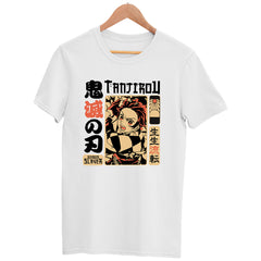 Demon Slayer Tanjiro Vintage White t shirt Manga 