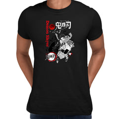 Demon Slayer Tanjiro And Nezuko Kimetsu Adult Black T shirt