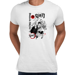 Demon Slayer Tanjiro And Nezuko Kimetsu Adult White T shirt