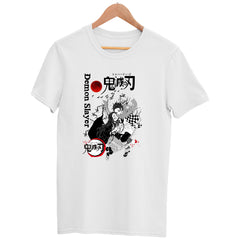 Demon Slayer Tanjiro And Nezuko Kimetsu Adult White T shirt