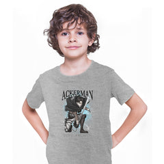 Levi Ackerman Manga Grey Kids T-shirt AOT Attack On Titan