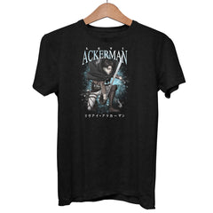 Levi Ackerman Manga Black T-shirt AOT Attack On Titan