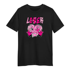 Pink Heart Loser Lover Funny T-shirt Drip Heart Matching Outfit Men Women