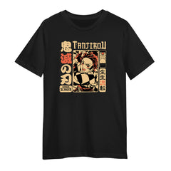 Demon Slayer Tanjiro Vintage t shirt Manga Japan Movie Adult Kids Tees Animate Gift