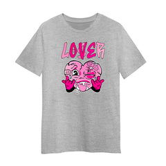 Pink Heart Loser Lover Funny T-shirt Drip Heart Matching Outfit Men Women