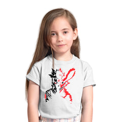 Naruto X Kurama Fox Soul White Kids T-shirt 