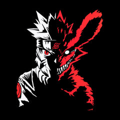 Naruto X Kurama Fox Soul Black T-shirt 