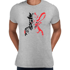 Naruto X Kurama Fox Soul Grey T-shirt 