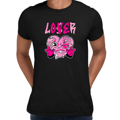 Pink Heart Loser Lover Funny T-shirt Drip Heart Matching Outfit Men Women