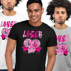 Pink Heart Loser Lover Funny T-shirt Drip Heart Matching Outfit Men Women