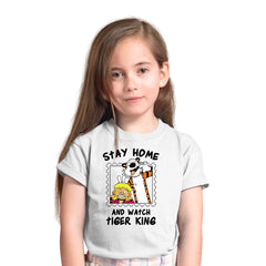 Tiger King Calvin Hobbes White Kids T Shirt 