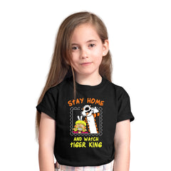 Tiger King Calvin Hobbes Black Kids T Shirt 