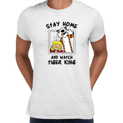 Tiger King Calvin Hobbes White Adult T Shirt 