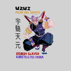 Uzui Pilar Del Sonido Demon Slayer Black T-shirt