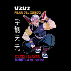 Uzui Pilar Del Sonido Demon Slayer Black T-shirt