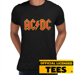 AC/DC T-Shirt Red Logo Black Mens Unisex Classic Rock Metal Tee New