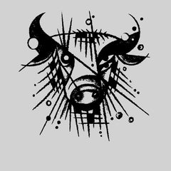 Abstract Picasso Bull Black T-Shirt 