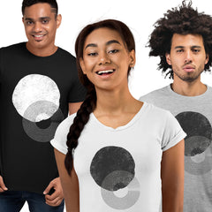 Geometric Circle Print T-Shirt Abstract Short Sleeve Round Neck Funny Tee Tops Unisex T-shirt