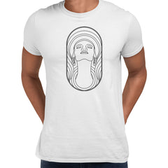 Art Deco Elegant Portraits Unisex T-shirt Golden Nostalgia Soft Line Design