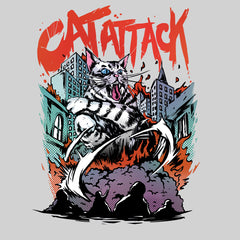 Cat City Attack t-shirt Sarcastic Funny Godzilla