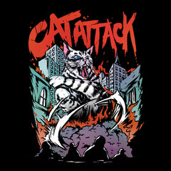 Cat City Attack t-shirt Sarcastic Funny Godzilla