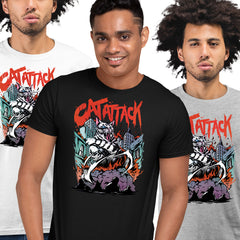 Cat City Attack t-shirt Sarcastic Funny Godzilla