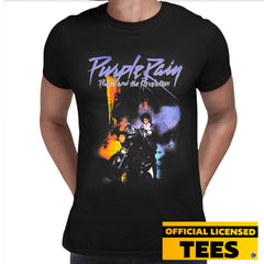 Purple Rain Prince T Shirt Album Cover Black Music Band Tee