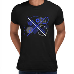 Modern Geometric Elements Abstract Unique Black T-Shirt