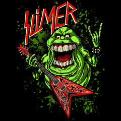 Slimer Ghostbusters Slayer Music Black  T-shirt