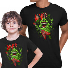 Slimer Ghostbusters Slayer Music Black  T-shirt