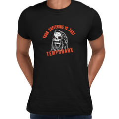 Sarcastic Suffering Funny T-shirt Spooky Skull Dark Tee