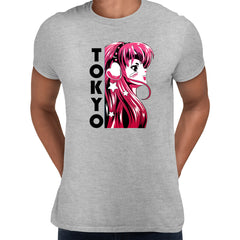 Tokio Anime Grey T-shirt Girl Manga Japanese Shoji