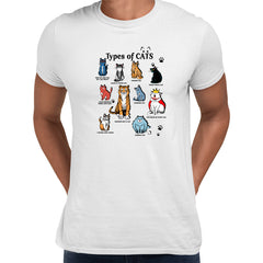 Type of Cats Funny Animal White T-shirt