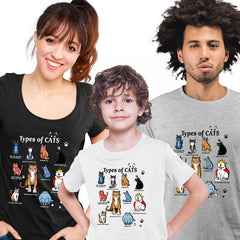Type of Cats Funny Animal T-shirt